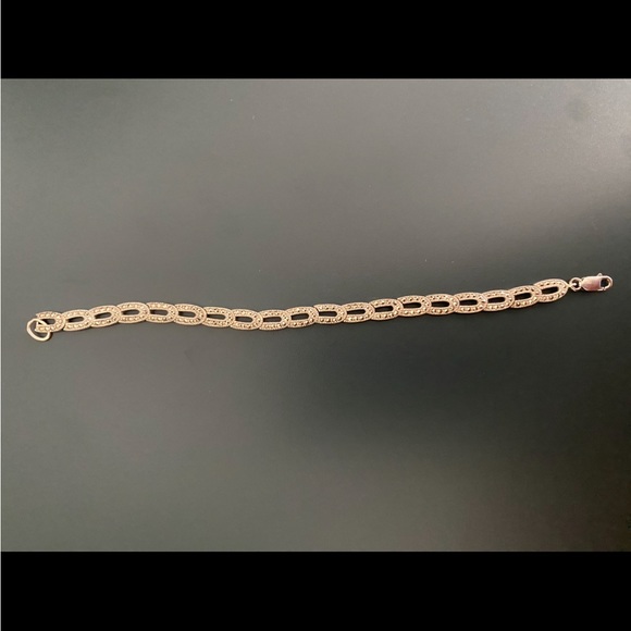 Judith Jack Silver Marcasite Oval Link Bracelet 6.5” - Picture 4 of 6